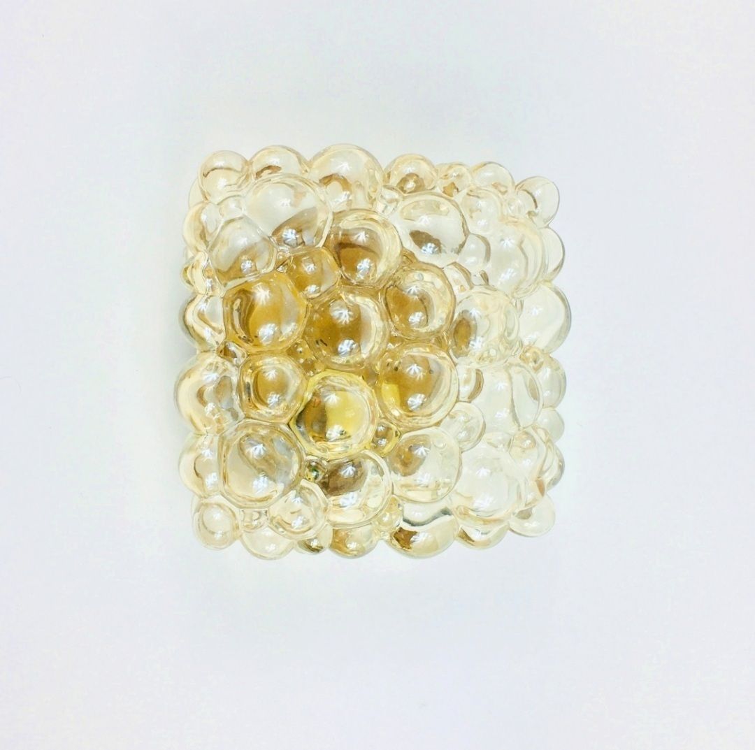 Mid Century Amber Bubble Glas Wandlamp Van Helena Tynell Voor Limburg, Duitsland, Jaren 1970
