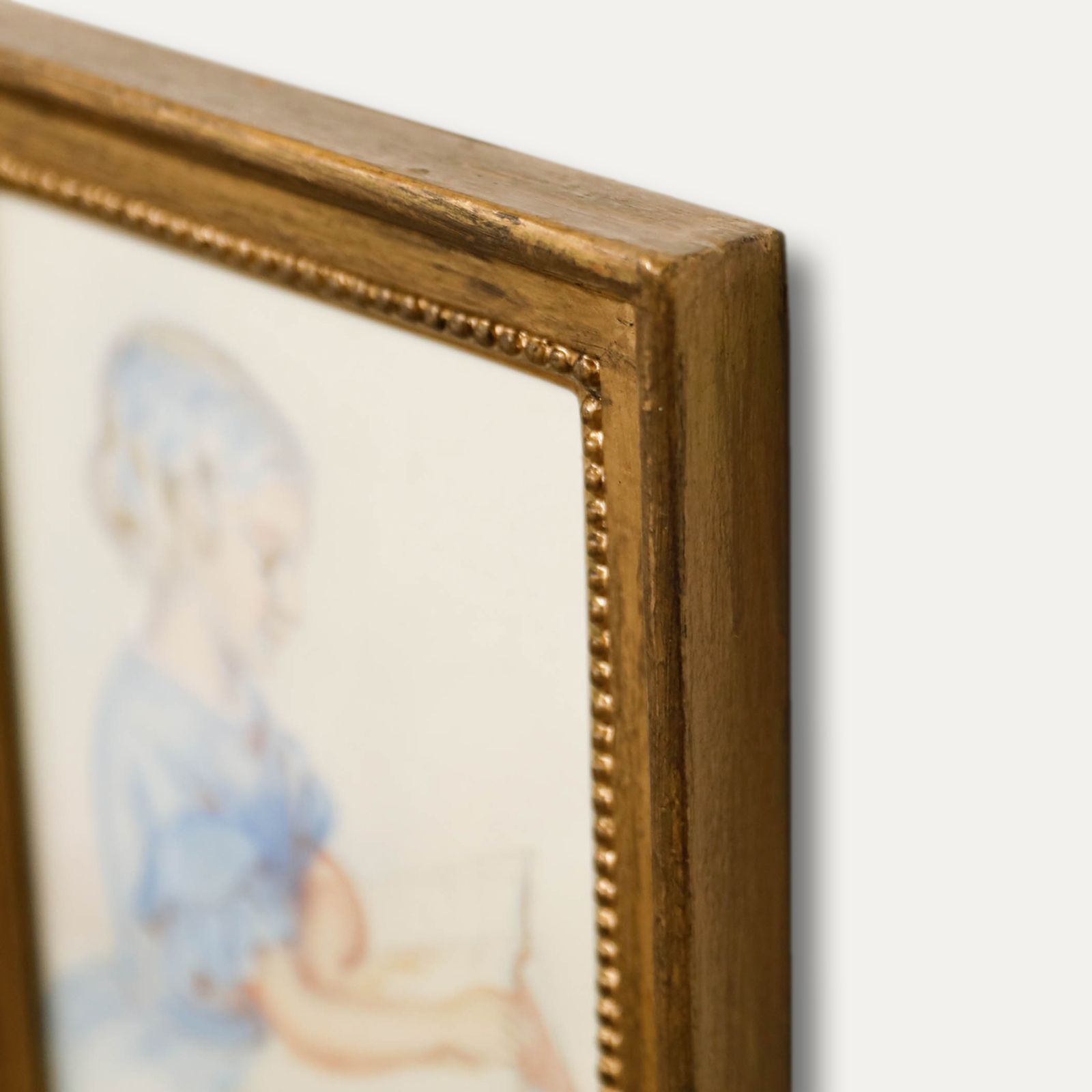 Late 19th Century Watercolour Little Girl Reading photo 116.0