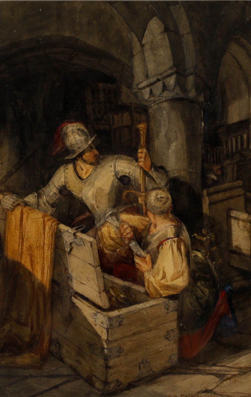 Follower Of Rosetti  1874 Watercolour, The Loot photo furniture