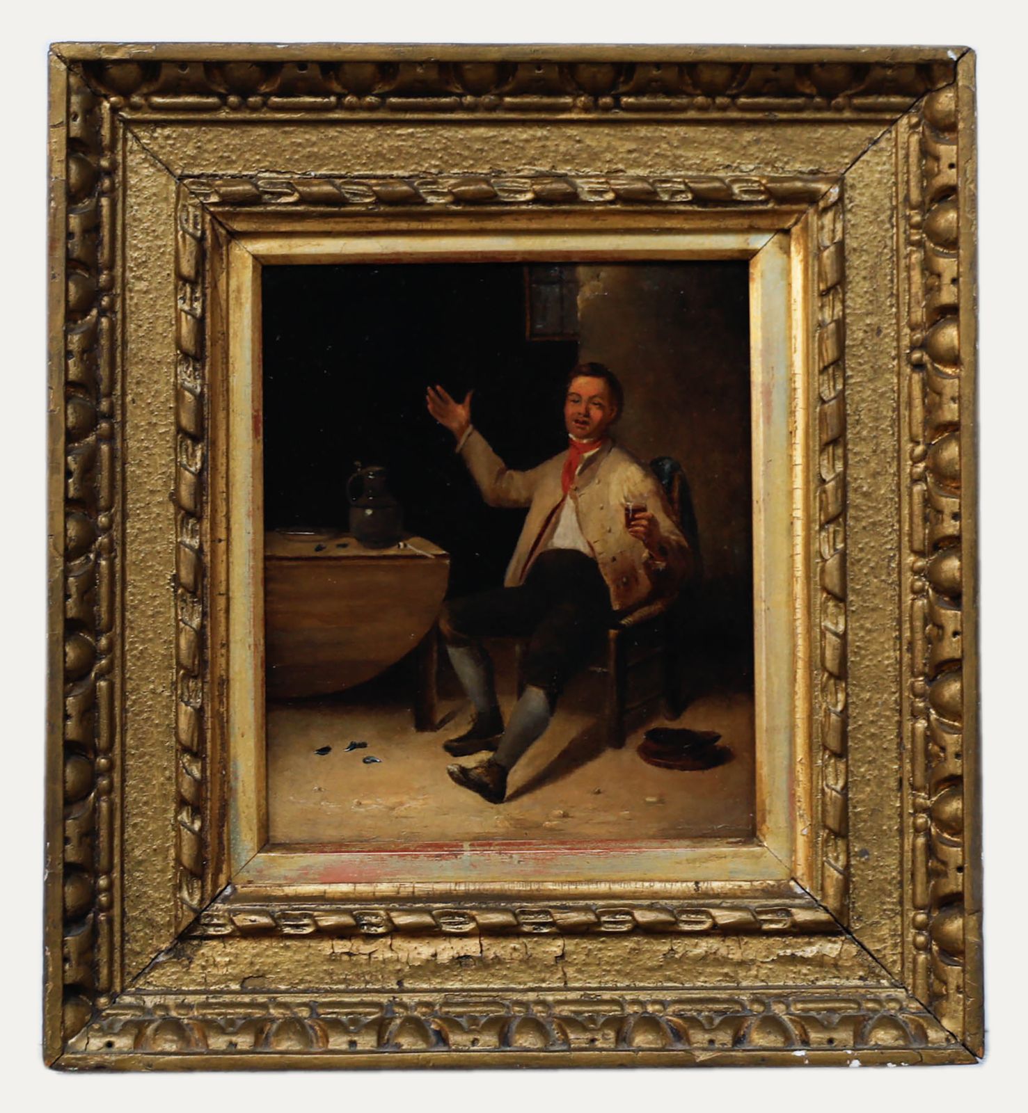 Dutch School 19th Century Oil A Merry Tavern Drinker