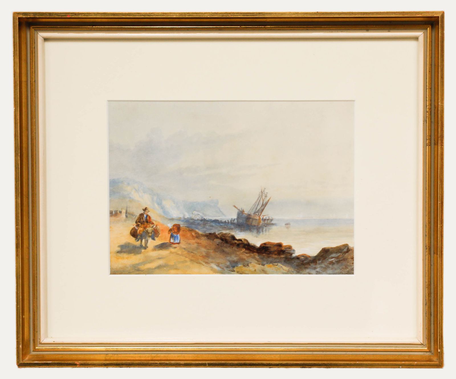 Framed Late 19th Century Watercolour Off To Sell The Catch