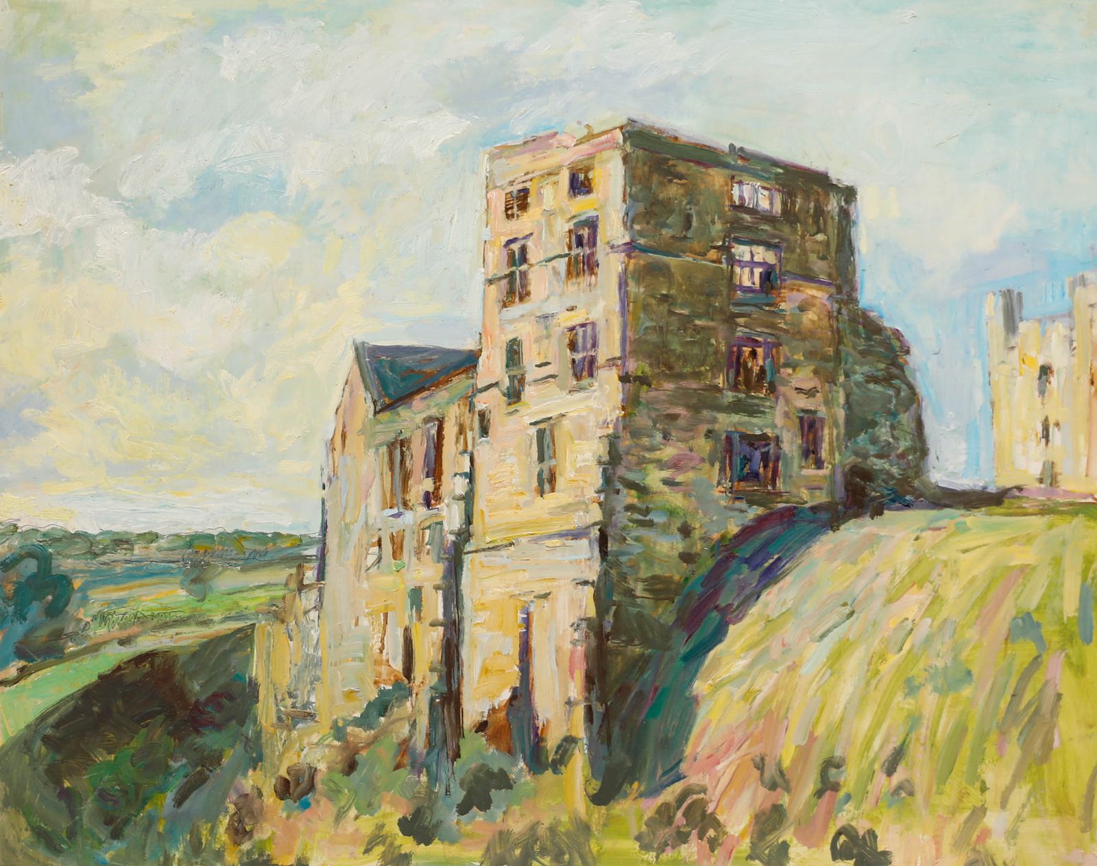Simon Goldberg (1916 2002) 20th Century Oil, Helmsley Castle photo furniture