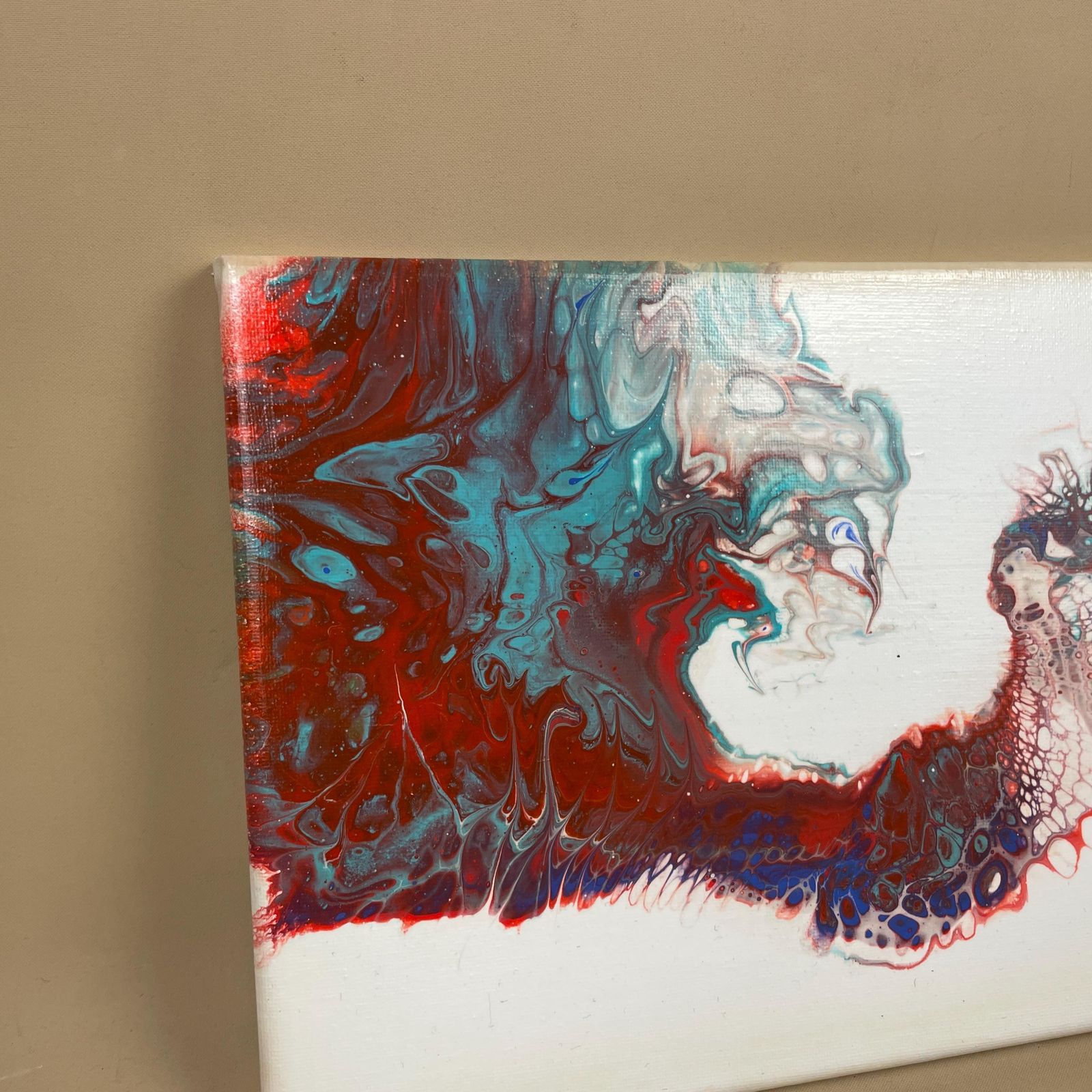 Vintage Marbled Painting Picture Original Artwork On Canvas Marble Pattern Wood Frame Painted Art Rectangle 31x22.7cm Wall Hanging Marbling photo buy