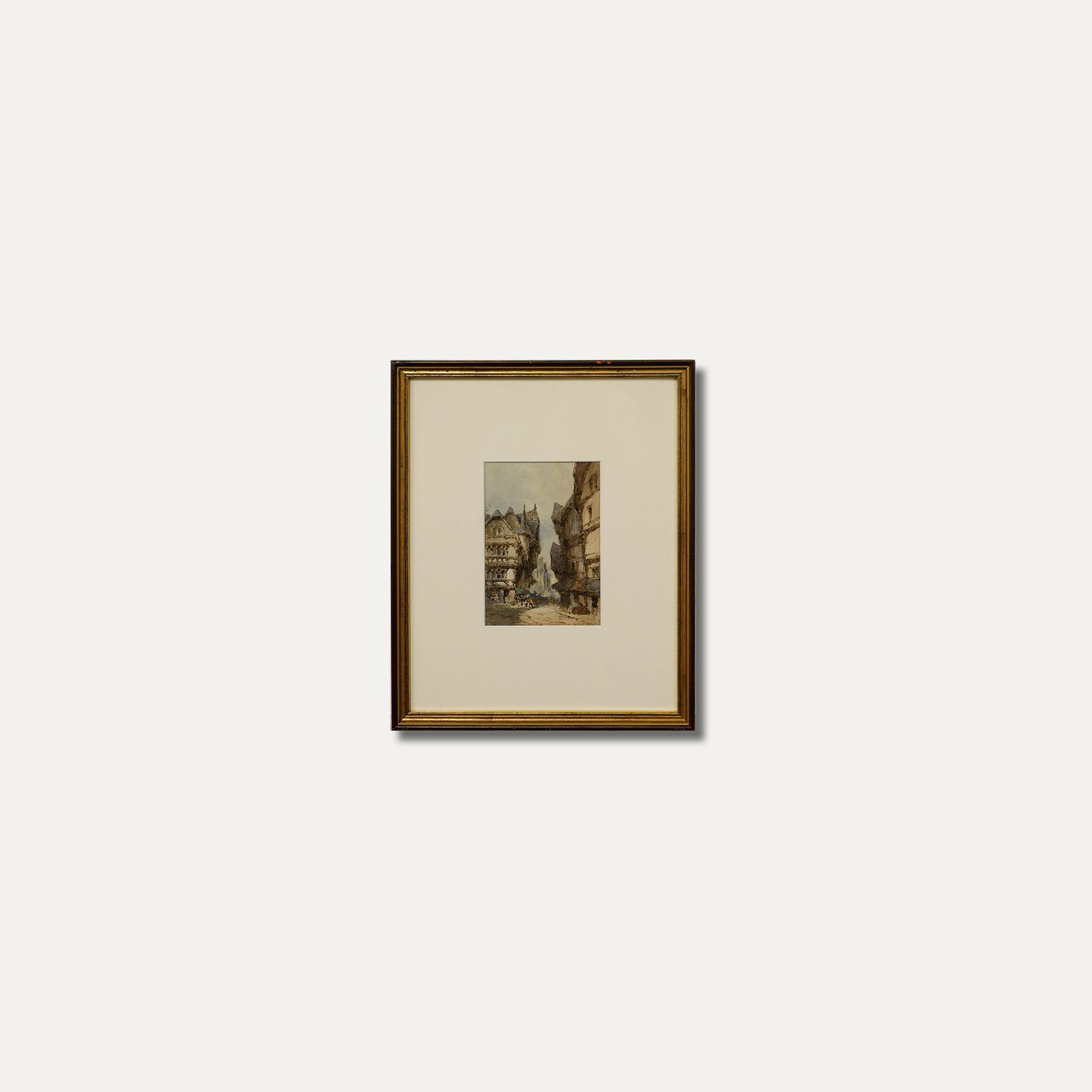 Follower Of Samuel Prout Framed 19th Century Watercolour, A Street In Augsburg photo buy