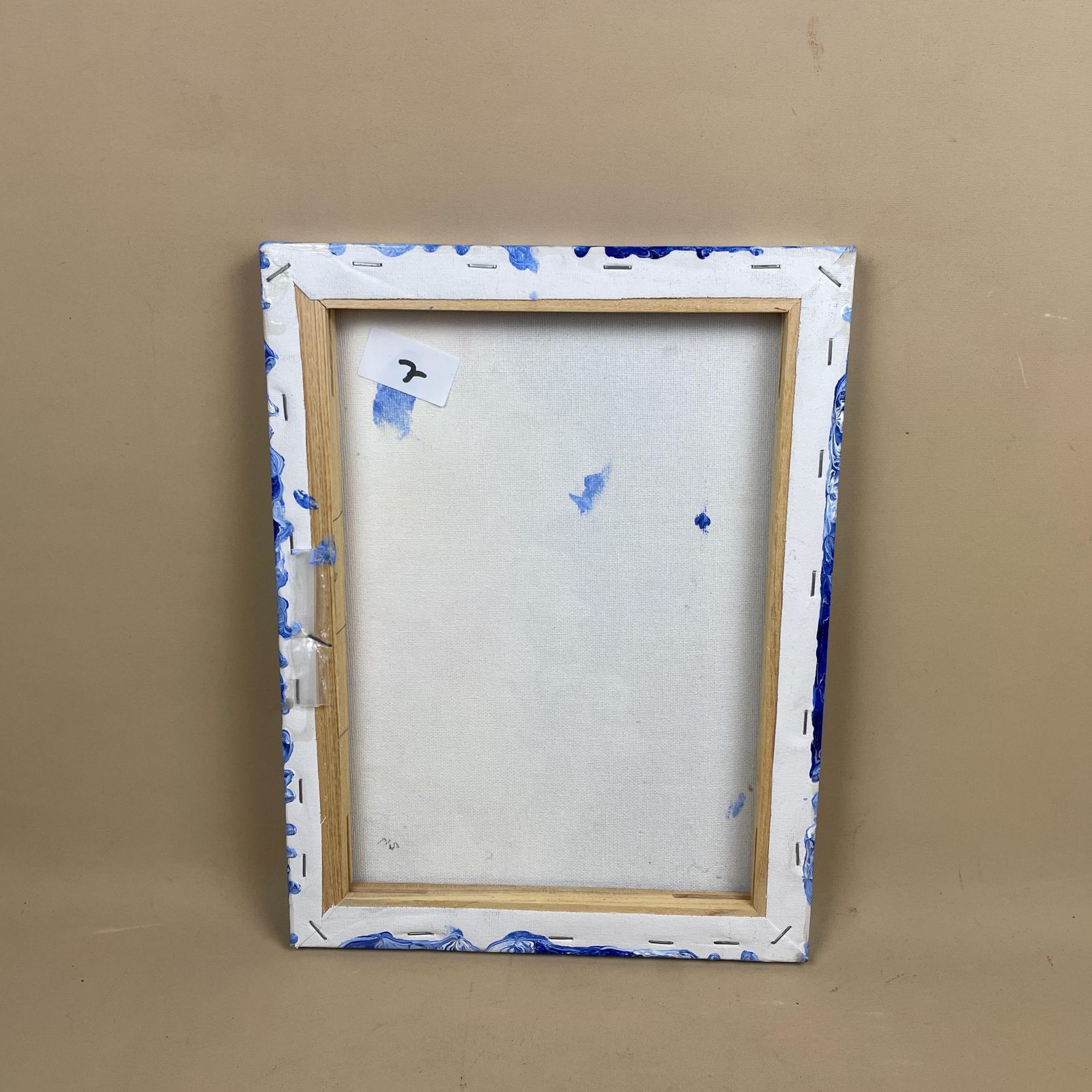 Vintage Marbled Painting Picture Original Artwork On Canvas Marble Pattern Wood Frame Painted Art Rectangle 31x22.7cm Wall Hanging Marbling photo buy