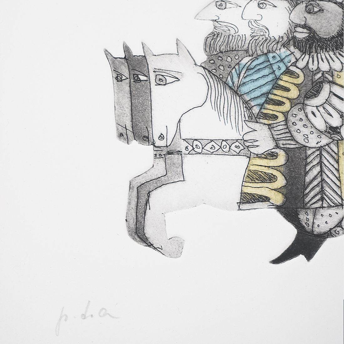 Colour Screen Print “The Three Wise Men” By Emanuele Luzzati, 1980s photo vintage