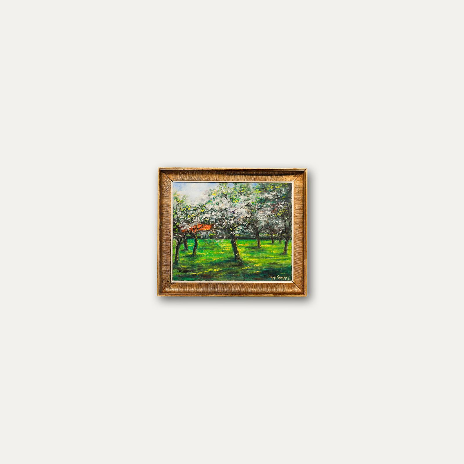 Jan Kennis Framed 20th Century Oil, Orchard In Blossom photo buy