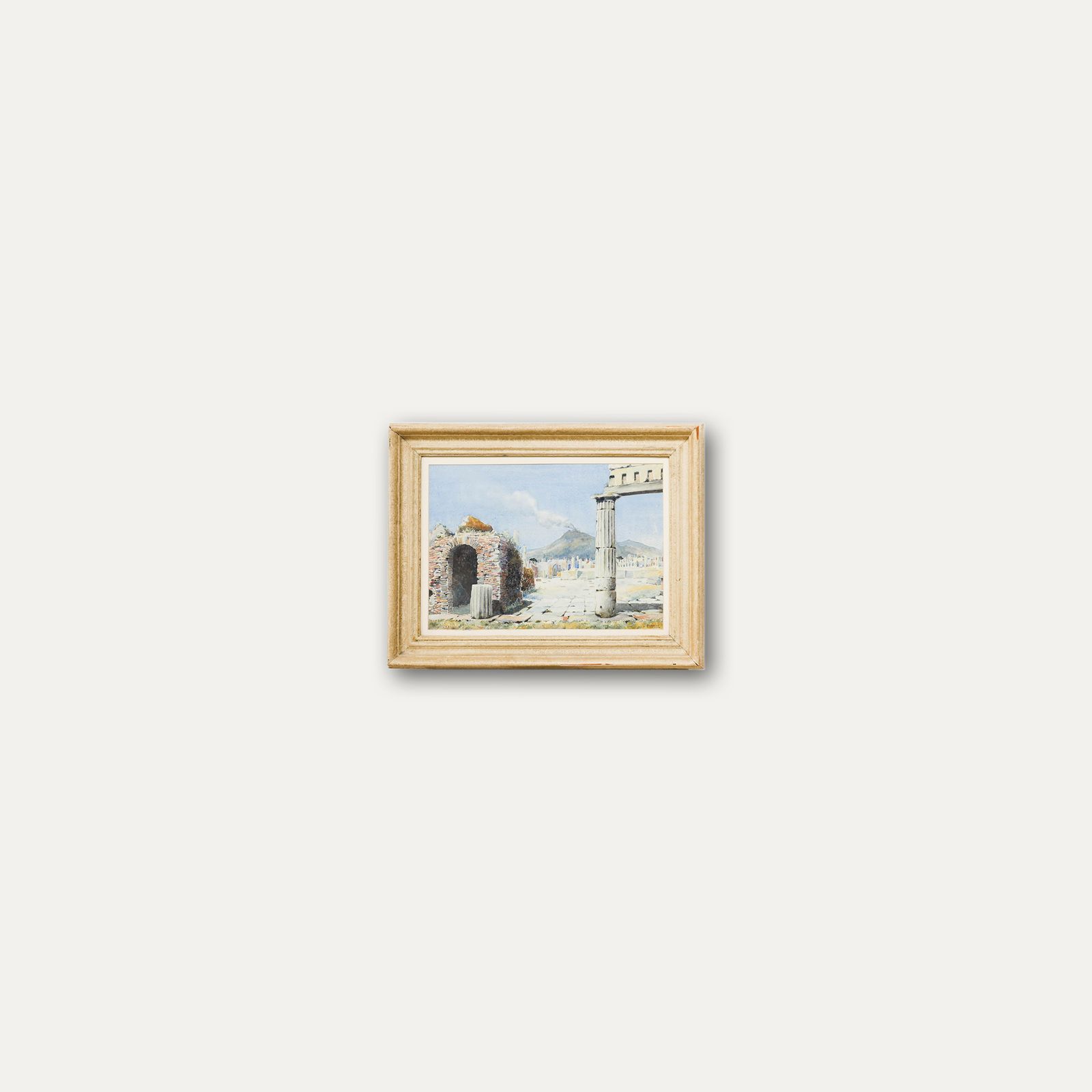 Blamire Framed Mid 20th Century Watercolour, Smouldering Volcano photo buy