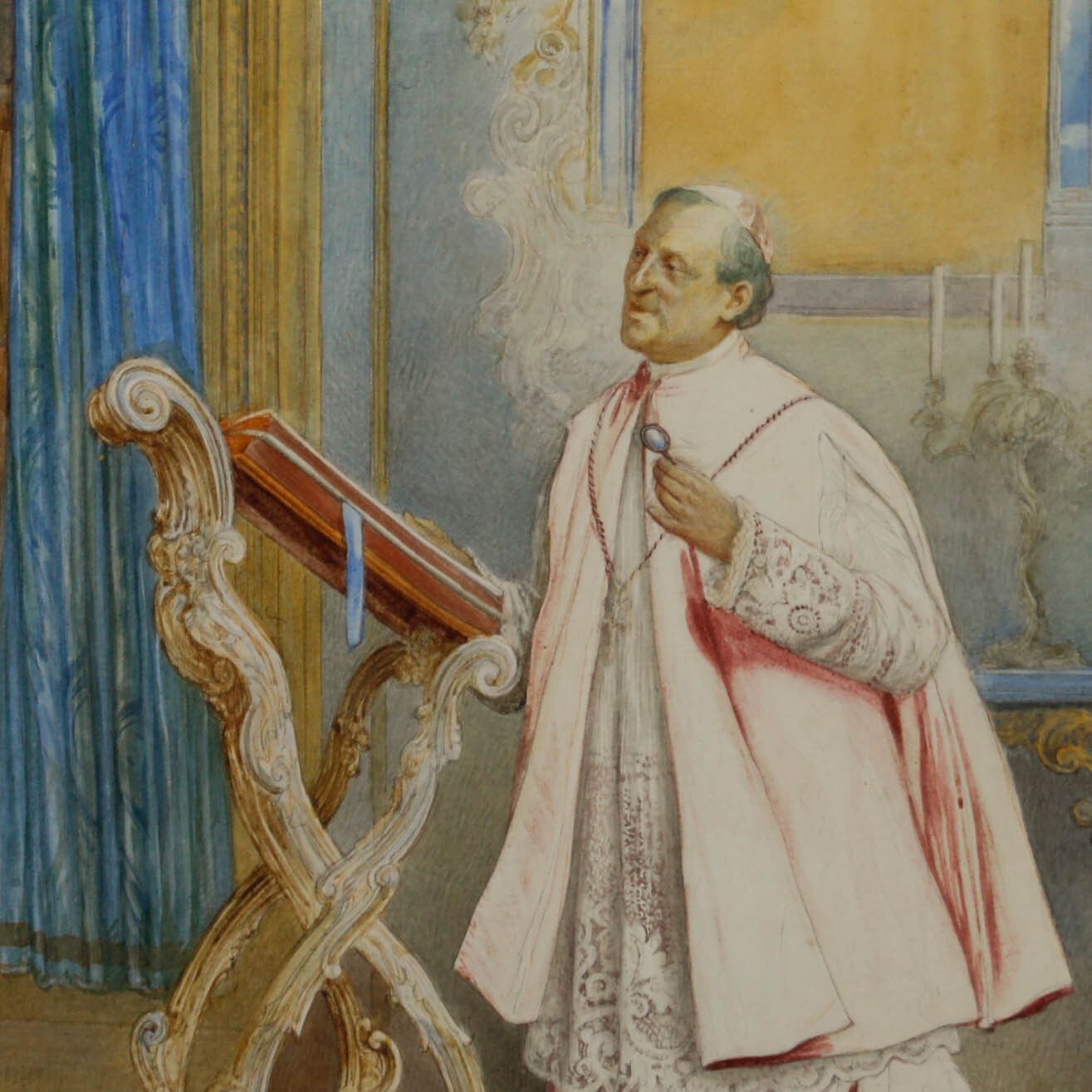 Victor Cacciarelli Italian  19th Century Watercolour, Interesting Lecture photo Art