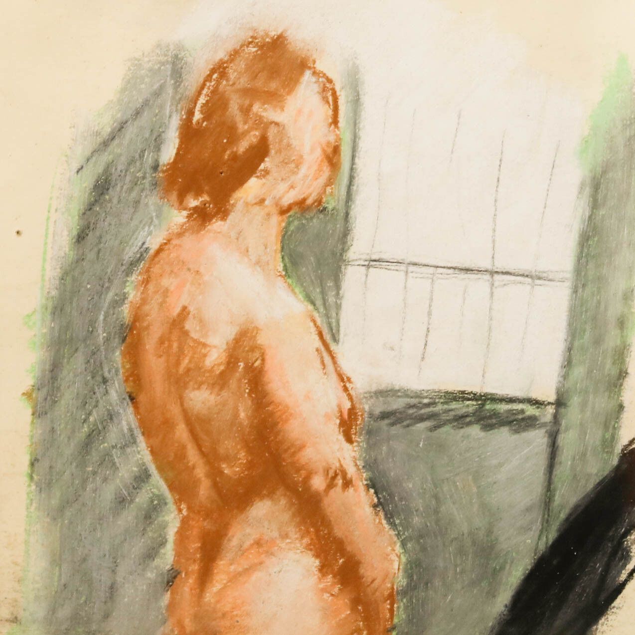 Paul Lucien Maze (1887 1979) Framed Mid 20th Century Pastel, Standing Nude photo Art