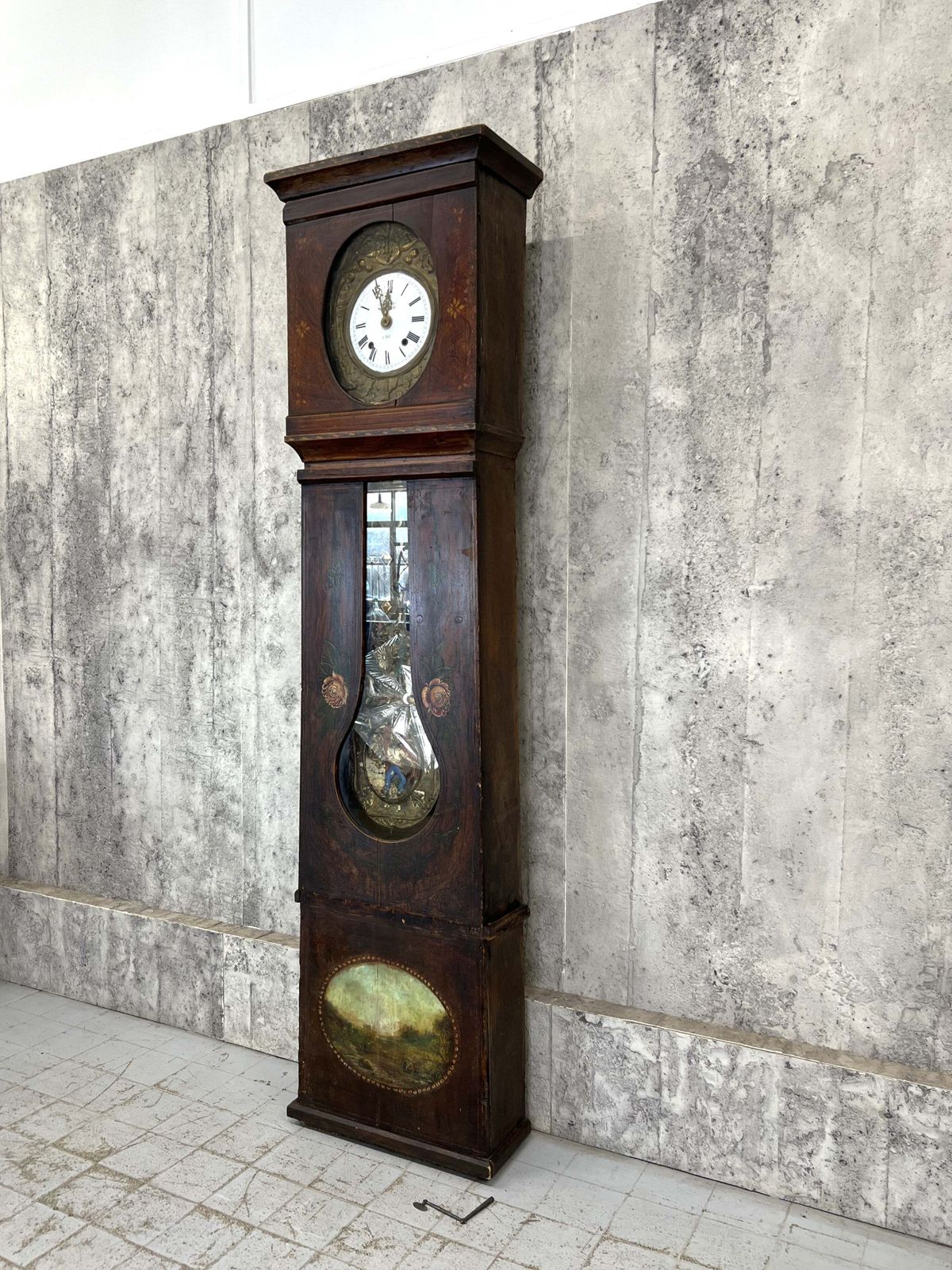 1295.0 Haute Savoie Hand Decorated Grandfather Clock photo