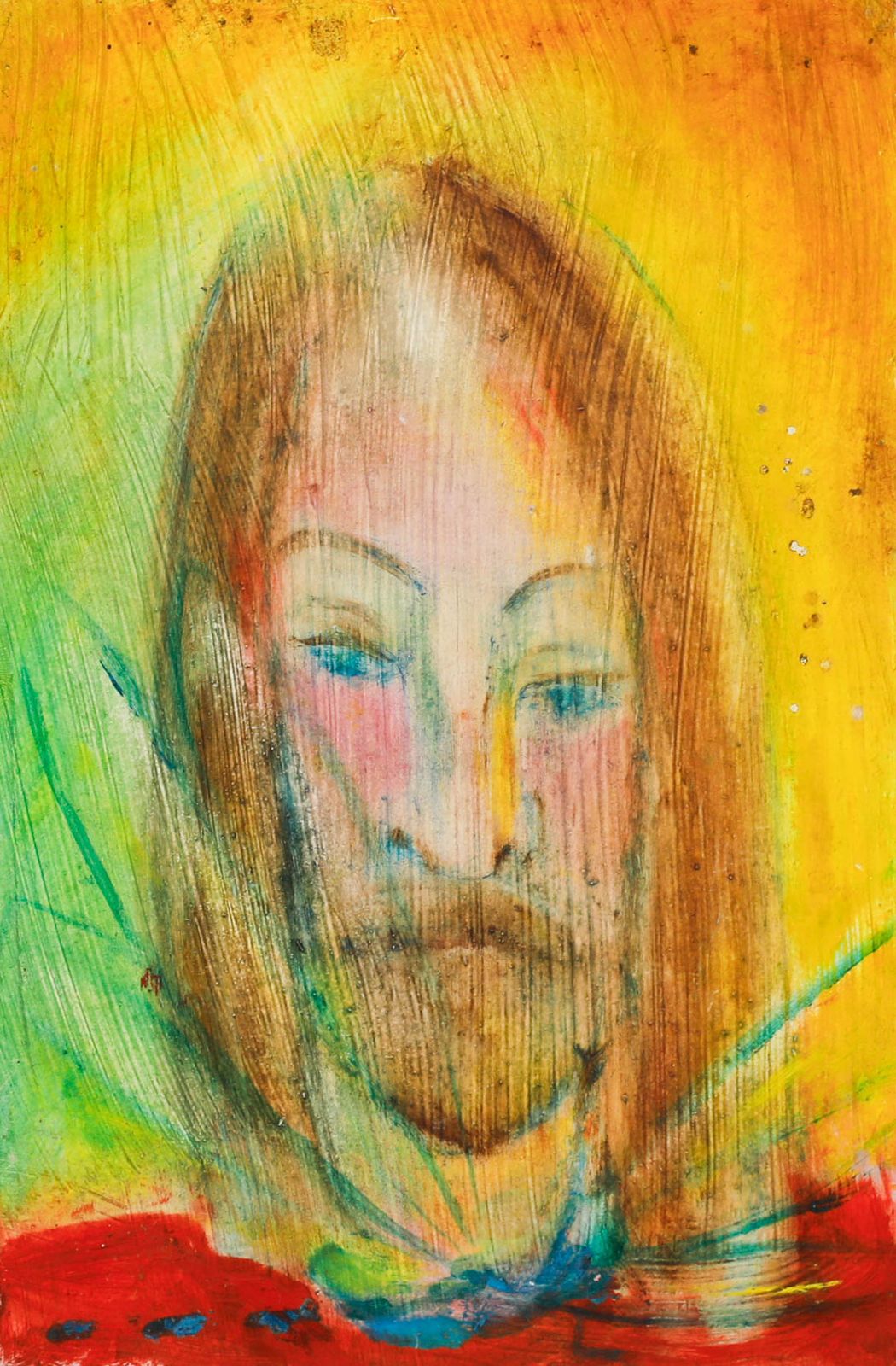 Sven Berlin (1911 1999)  20th Century Oil, Saintly Figure