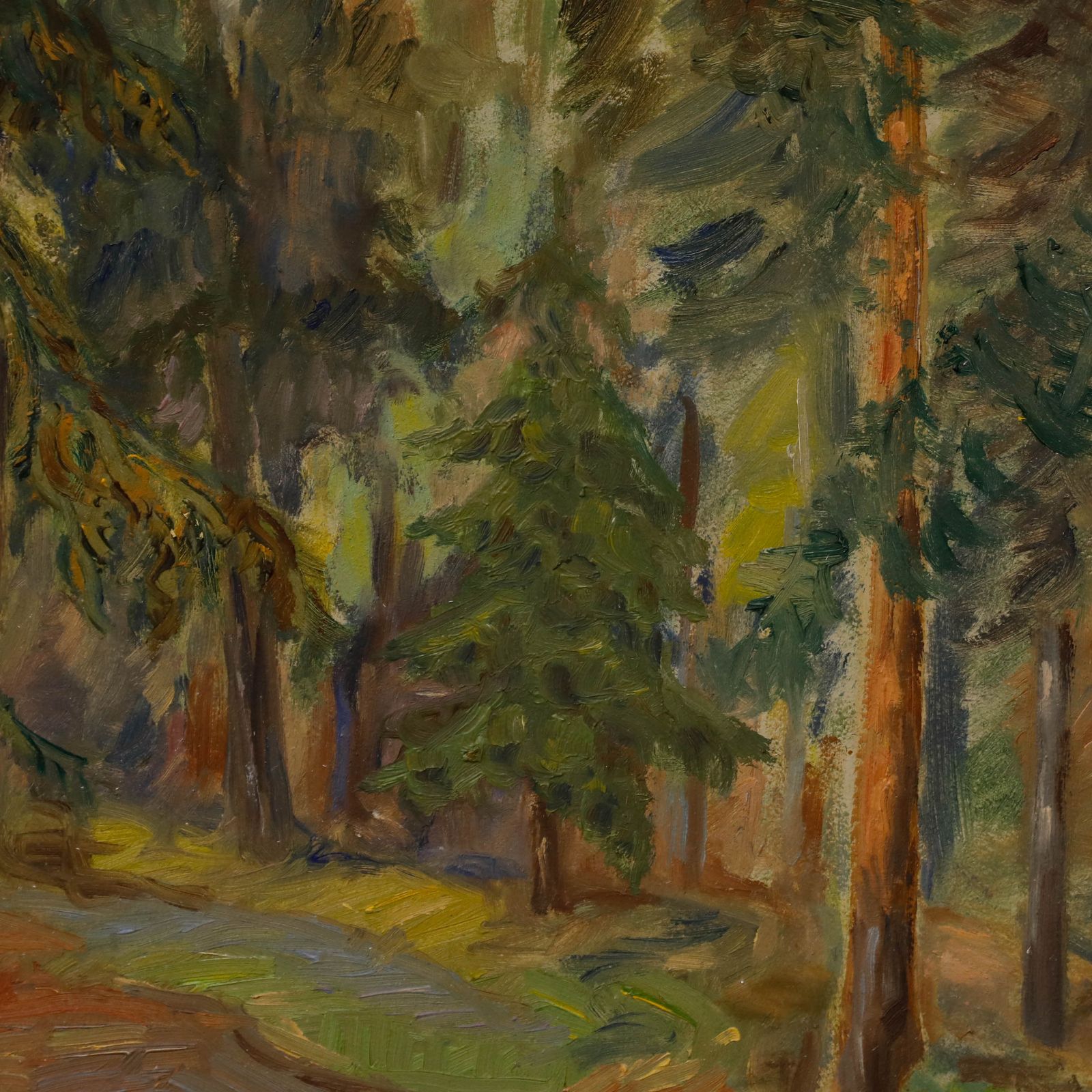 Elisabeth Edberg Scandinavian Mid 20th Century Oil, A Woodland Stream photo Art