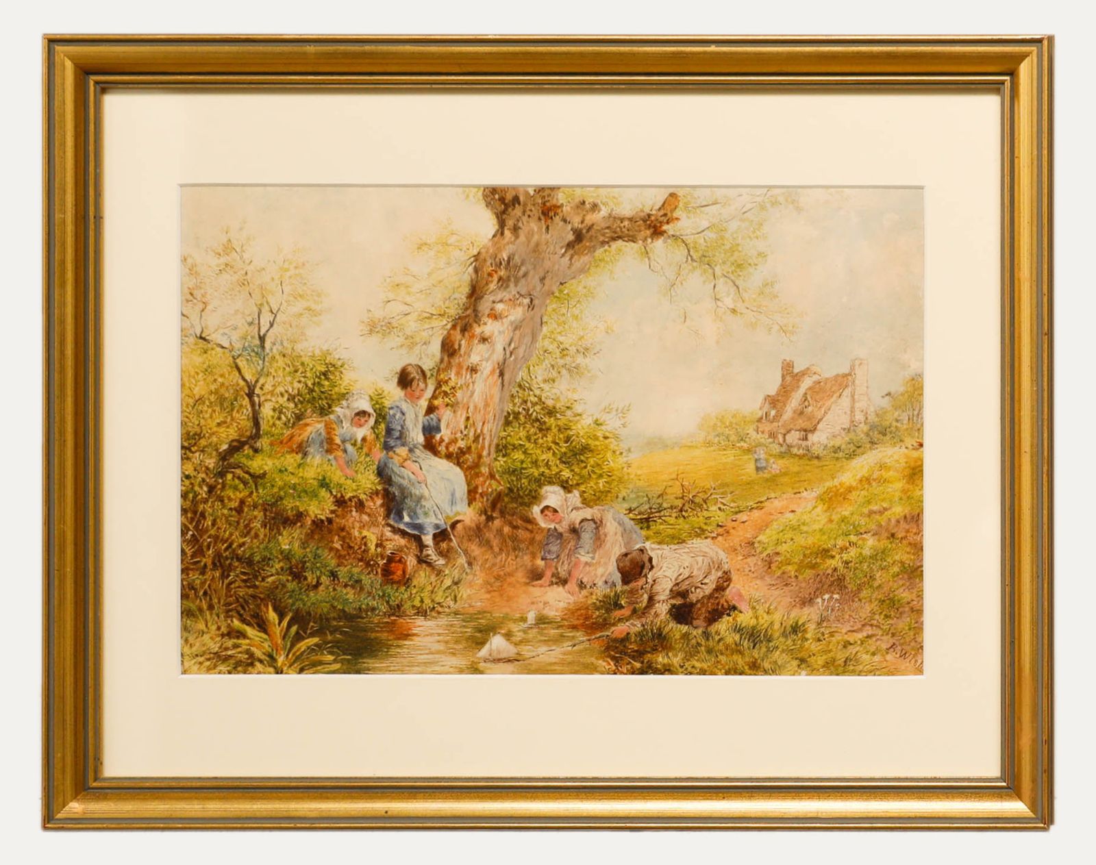 B. Wish Framed Late 19th Century Watercolour, The Toy Boat Race