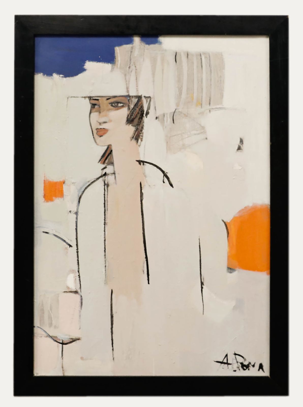 A. Pona  20th Century Oil, Woman In Abstract