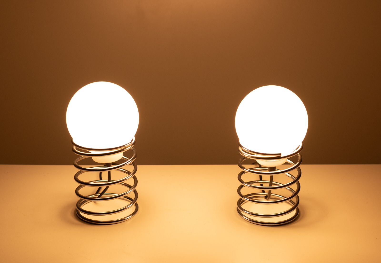 Woja Spiral Space Ace Table Lamps 1970s Holland photo vintage