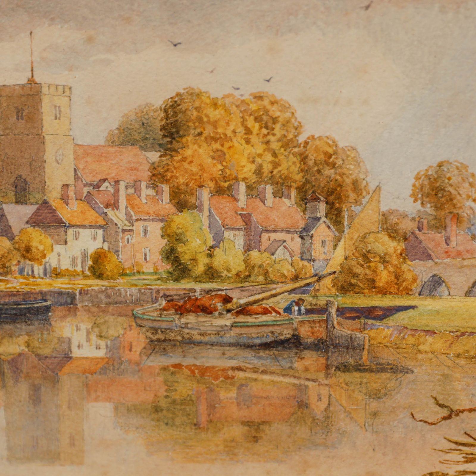 Samuel Standice Boden (1826 1896) 1872 Watercolour, Fishing From The Bank photo 177.0
