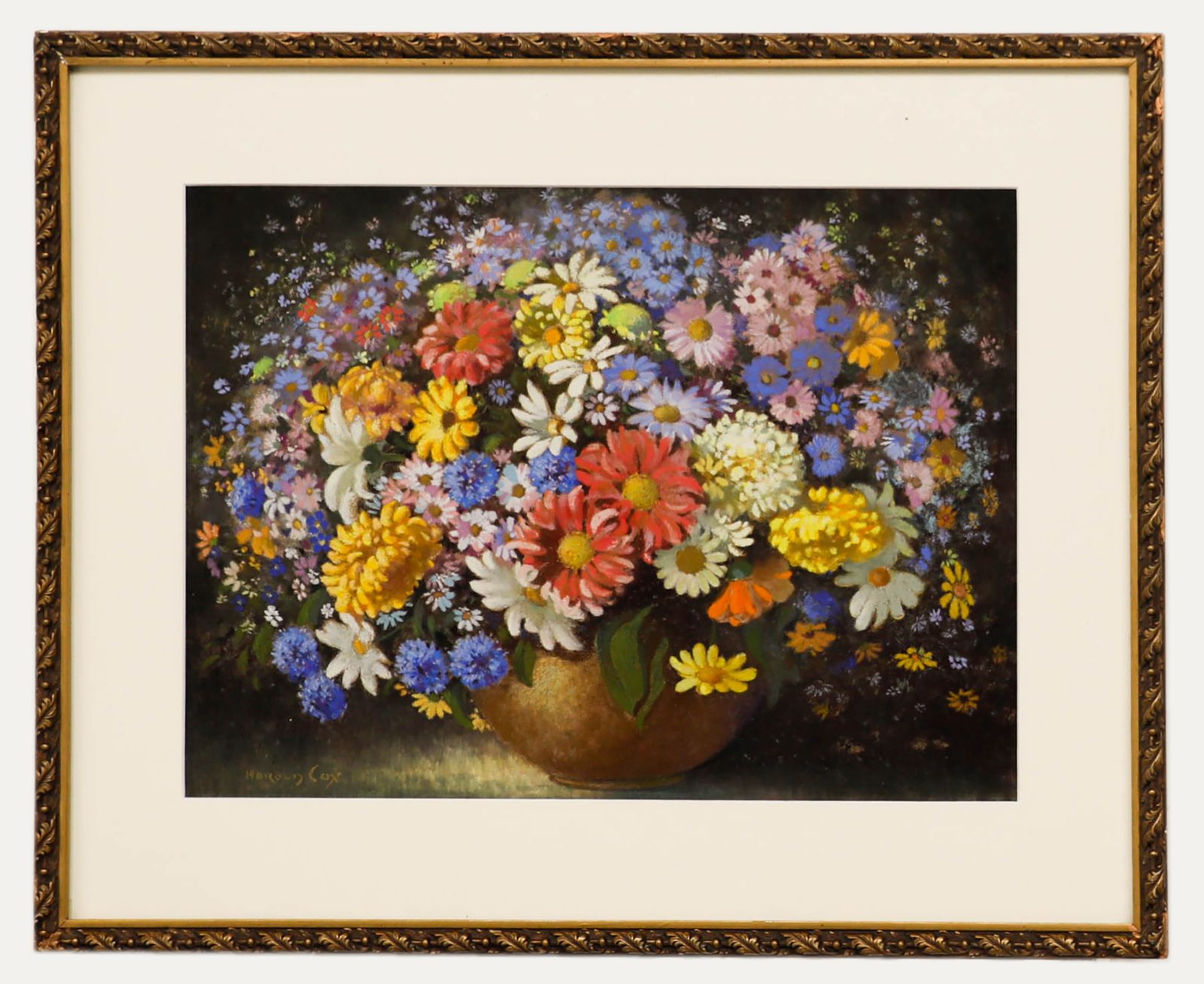 Harold Cox  20th Century Pastel, Autumnal Bouquet