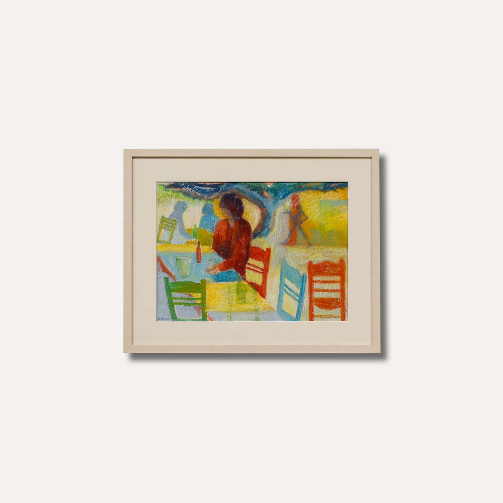 Mary Chugg (1935 2024) Framed Contemporary Pastel, A Cretan Taverna III photo buy
