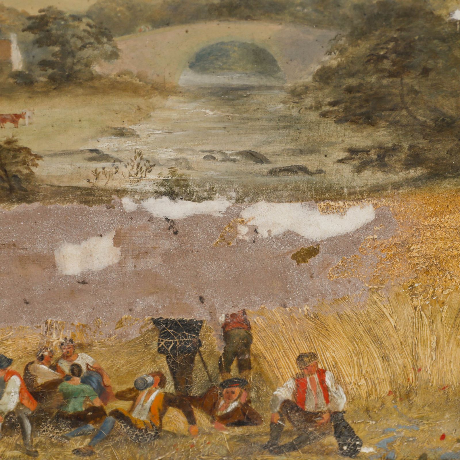 For Restoration Continental School Early 20th Century Oil Break In The Fields photo 172.0