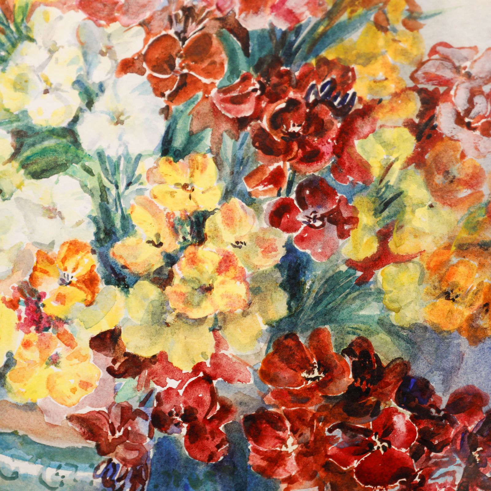 Marion Broom Rws (1878 1962) Framed Watercolour, Flowers In A Chinese Vase photo 281.0