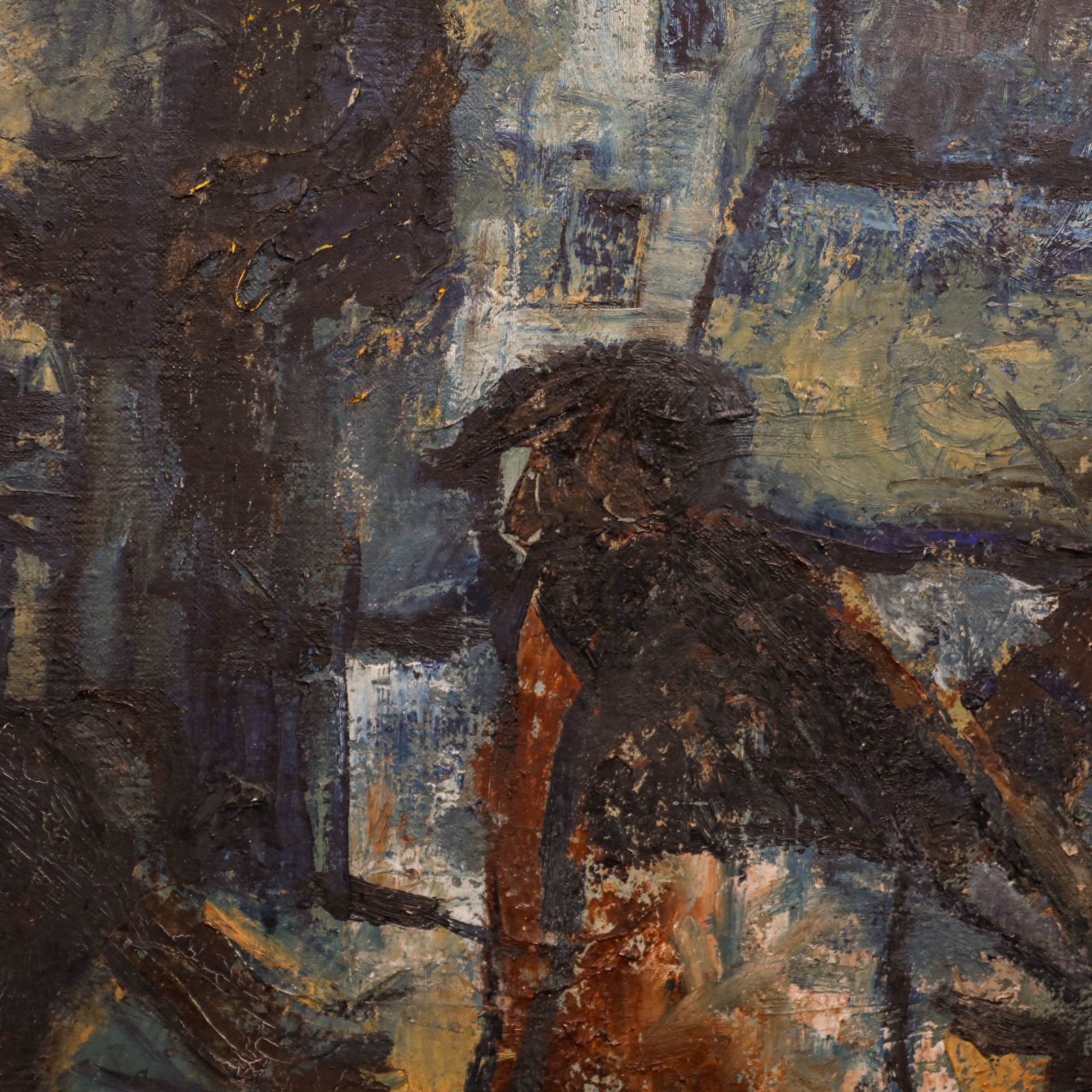 Margaret (Johnny) Crosby Mid 20th Century Oil, Hauling Nets, Liverpool Docks photo Art