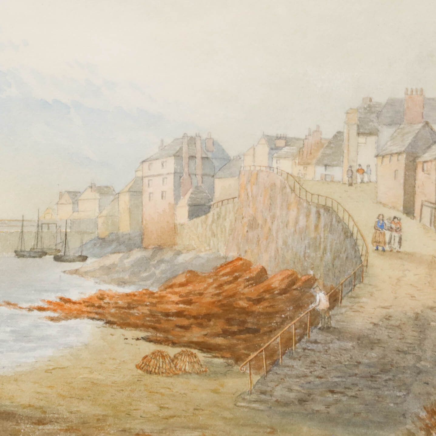 M. A. Carter Framed Late 19th Century Watercolour, Preparing Boats At Newlyn photo Art