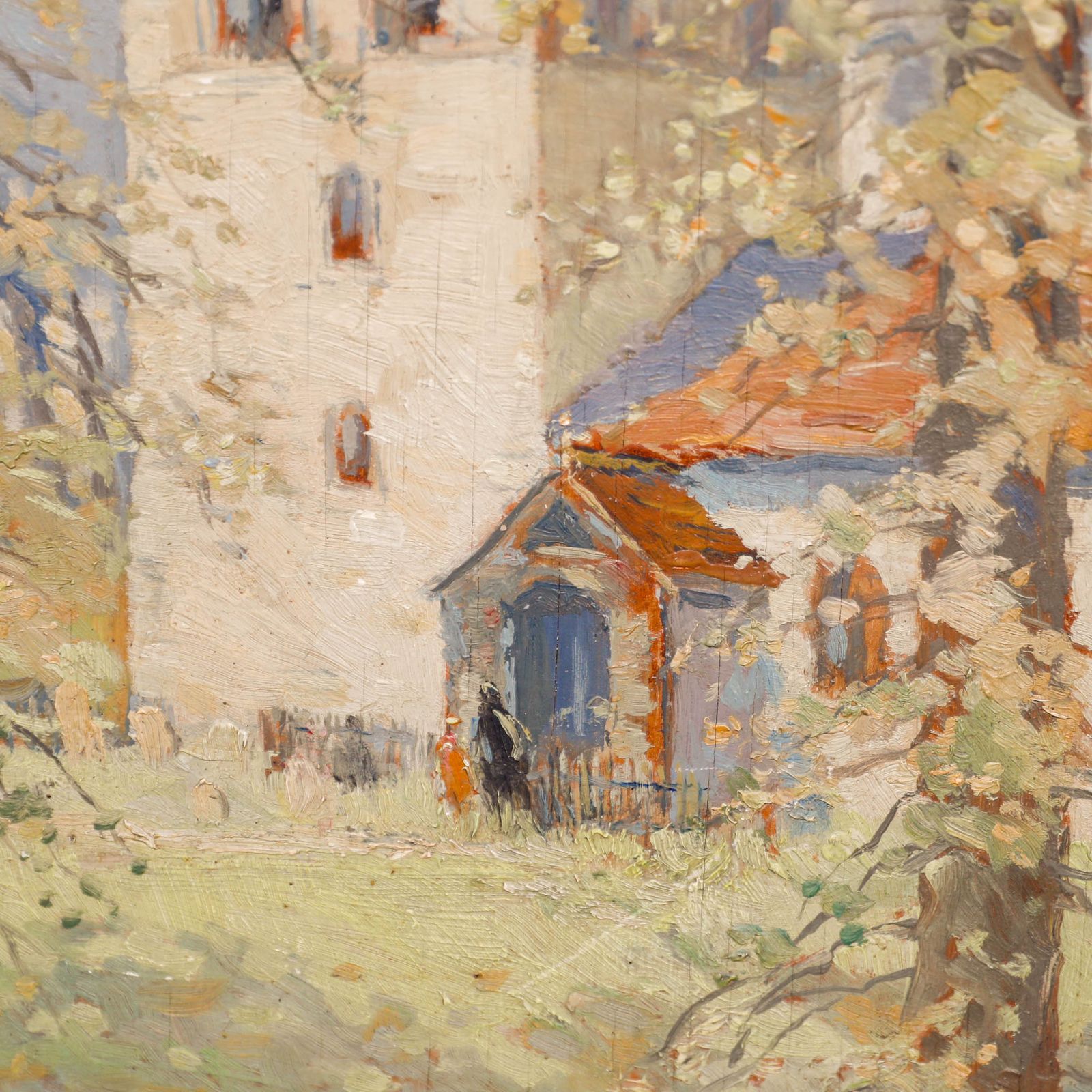 H. T. Camp Framed Mid 20th Century Oil, Fingest Church photo Art