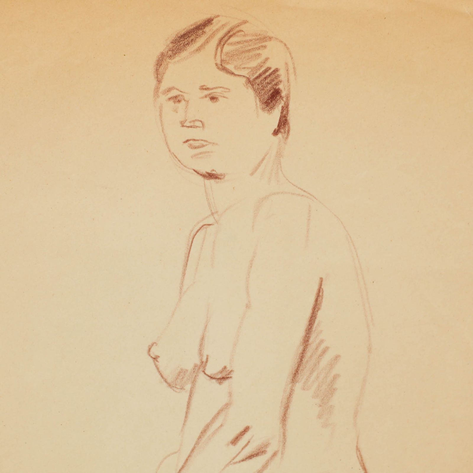 Georges Pacouil (1903 1996) Mid 20th Century Pastel, Nude Mid Stride photo Art