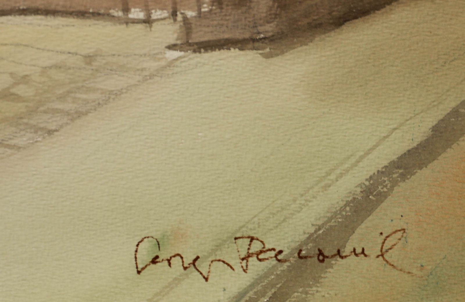 Georges Pacouil (1903 1996) Mid 20th Century Watercolour, Suburban Paris photo 94.0