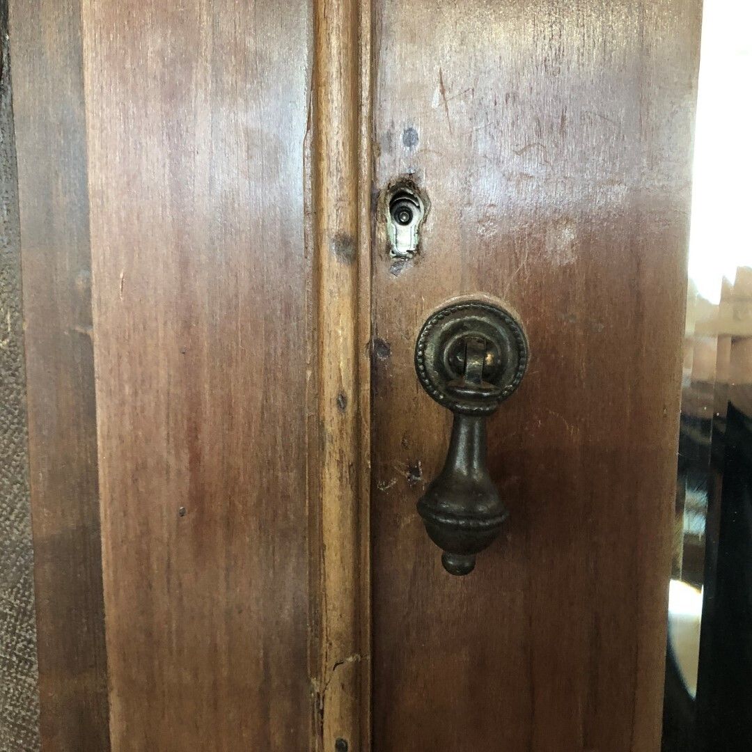 photo buy Antique Satinwood Tall Mirrored Cupboard Over Drawers 1910s
