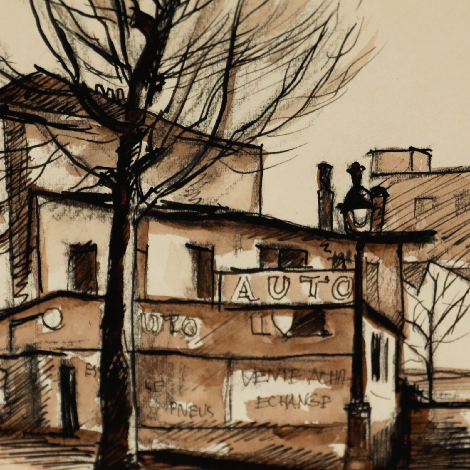 Georges Pacouil (1903 1996) Mid 20th Century Watercolour, The Car Dealership I photo Art