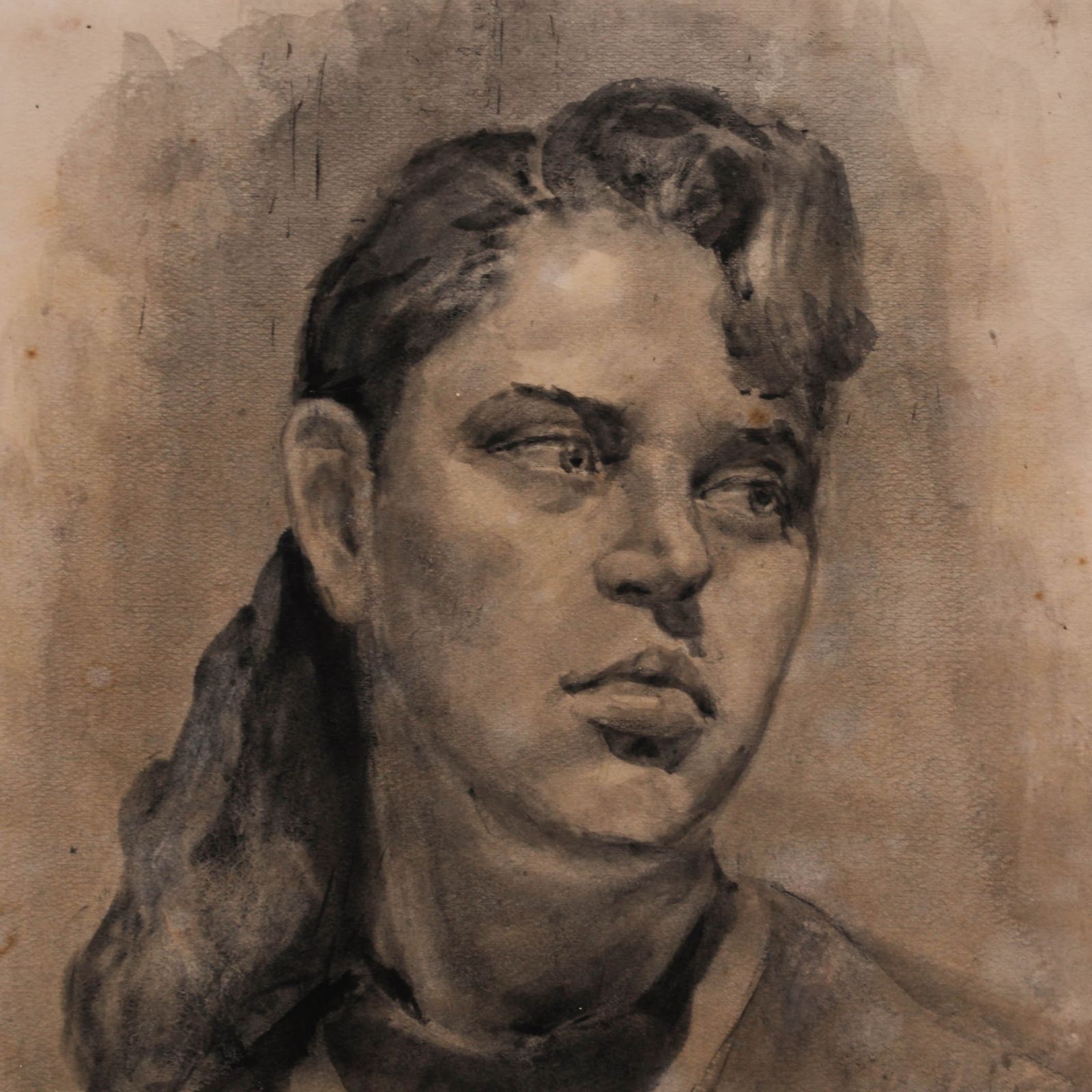 Vladimir Sinitski (1896 1980)  Watercolour, Woman In Monochrome photo Art