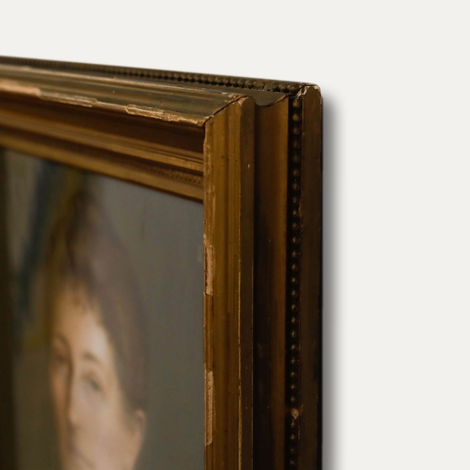 E. L.  English School 1901 Pastel, Lady With The Heart Shaped Locket photo 246.0