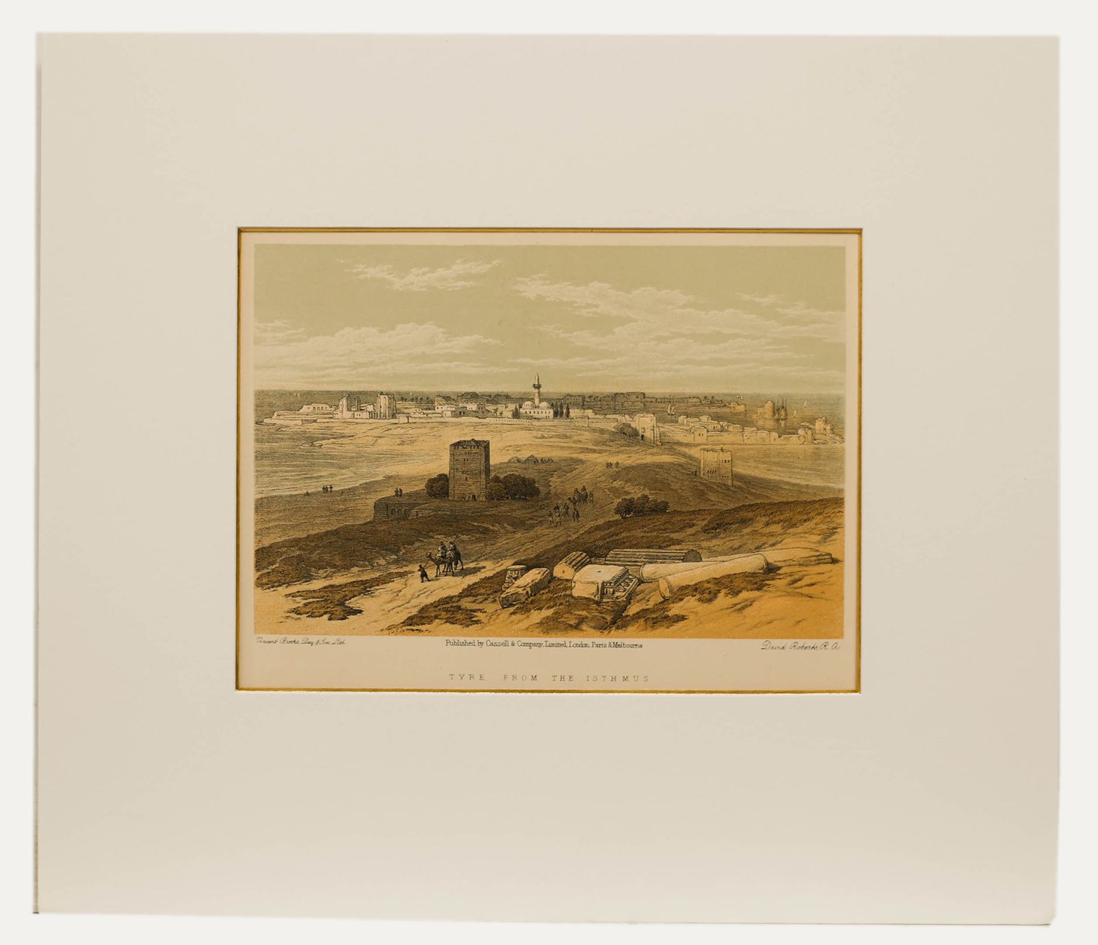 David Roberts Ra (1796 1864) 19th Century Lithograph, Tyre From Isthmus photo furniture