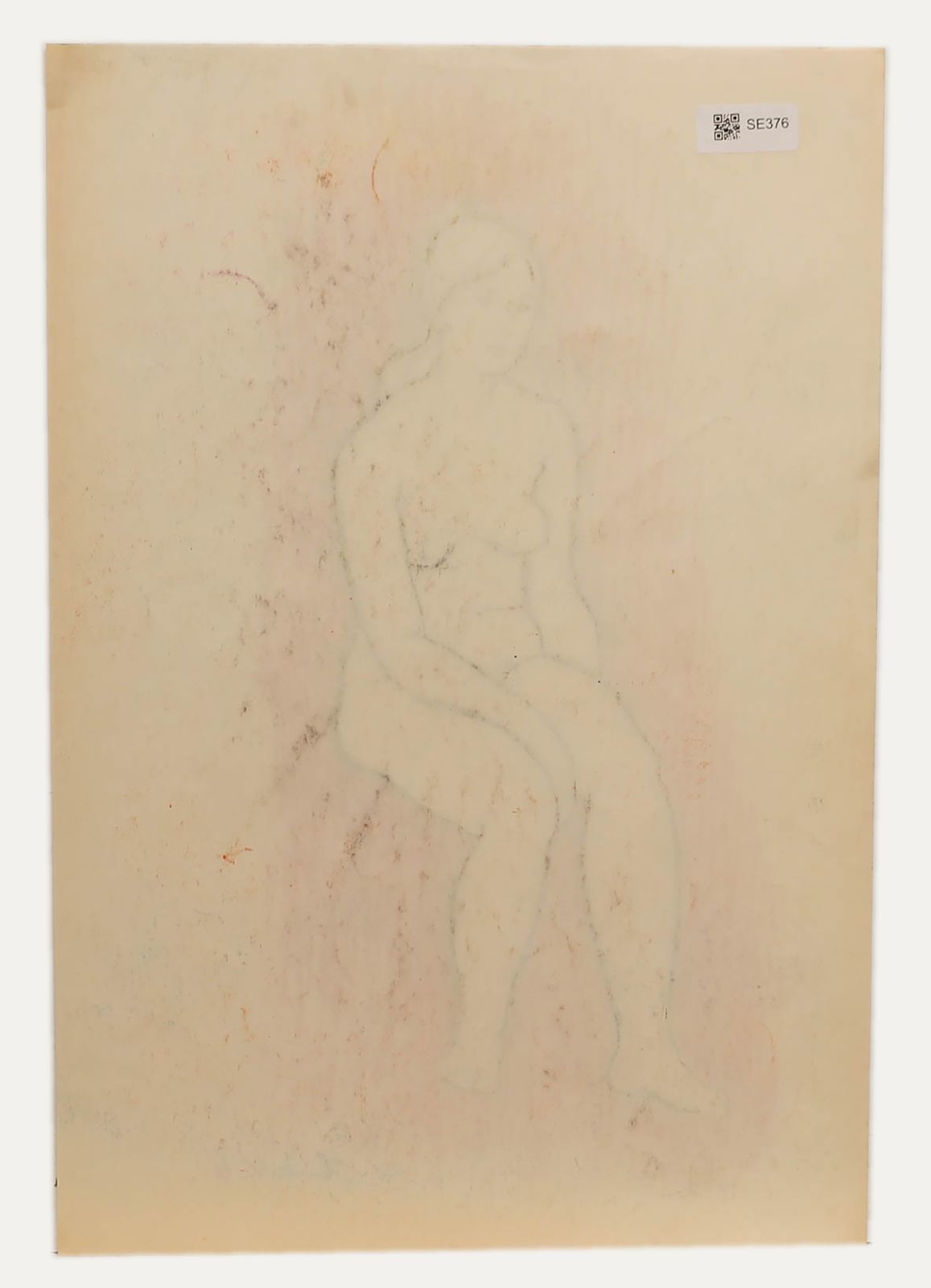 E.P. Clapholt 1966 Pastel, Nude Of Red photo for sale