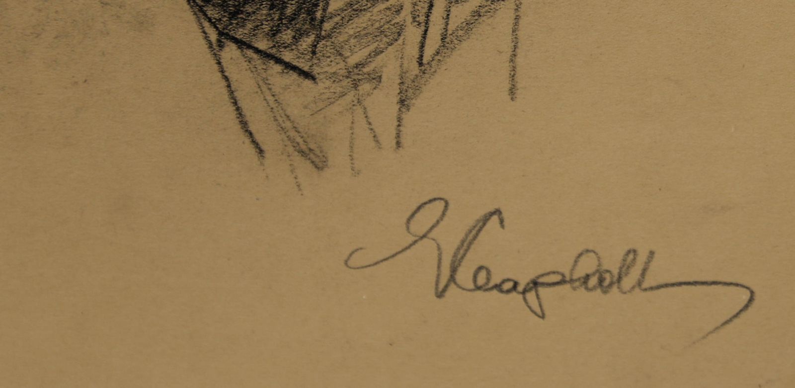 E.P. Clapholt 20th Century Charcoal Drawing, Man In Profile photo 94.0
