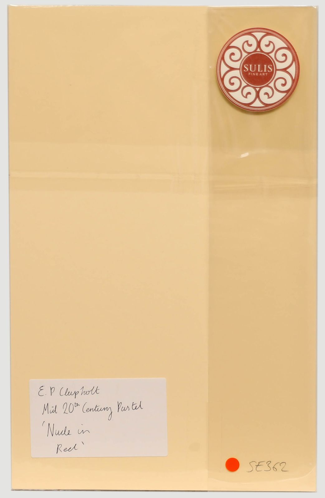 E.P. Clapholt Mid 20th Century Pastel, Nude In Red photo for sale