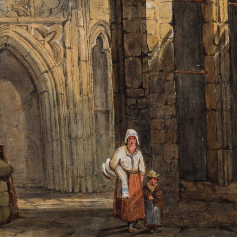 R. J. Kerry 1864 Watercolour, By The Cathedral photo Art