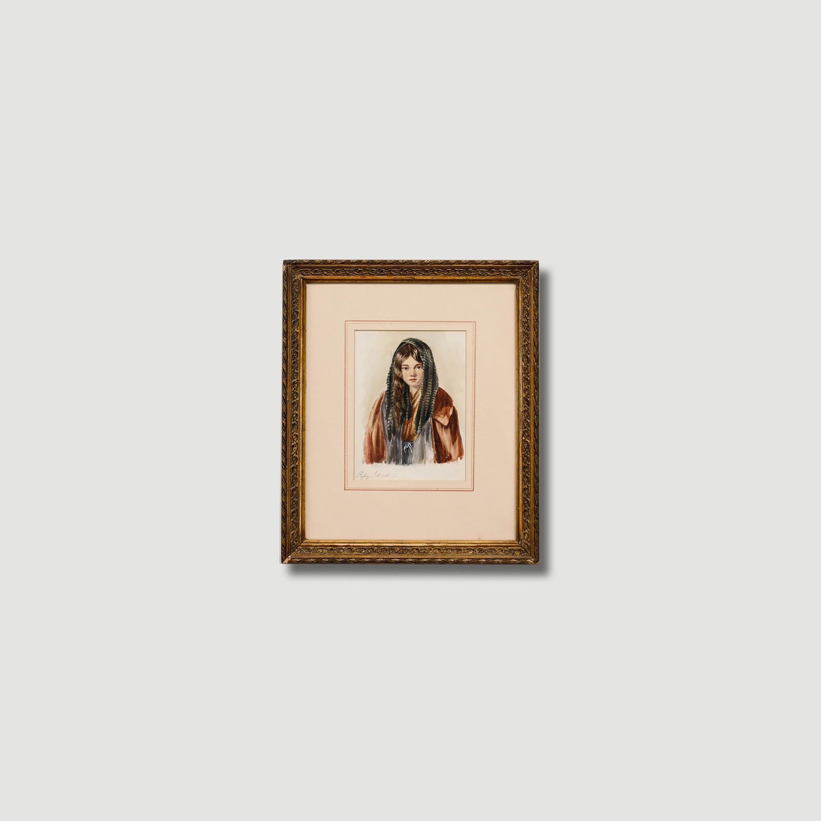 Betsy Sylvester Late 19th Century Watercolour, Portrait Of A Rural Girl photo buy