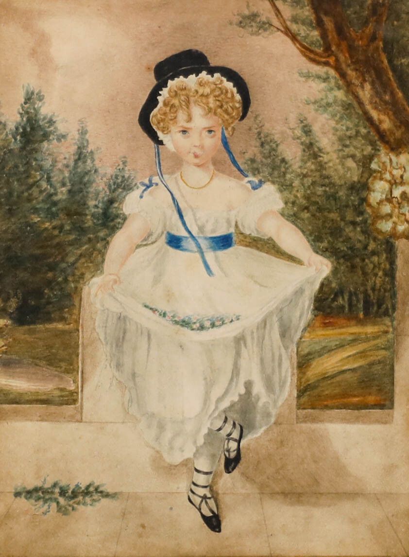 After Sir Thomas Lawrence Framed 19th Century Watercolour, Miss Murray photo furniture