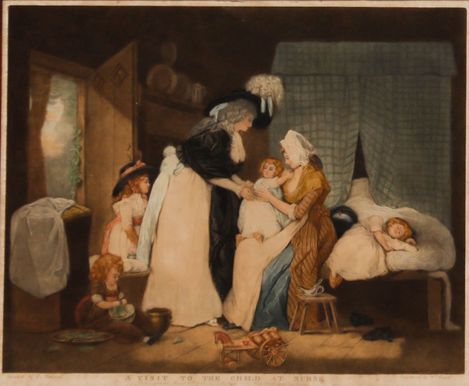 After George Morland (1763 1804) Aquatint, A Visit To The Child At Nurse photo furniture