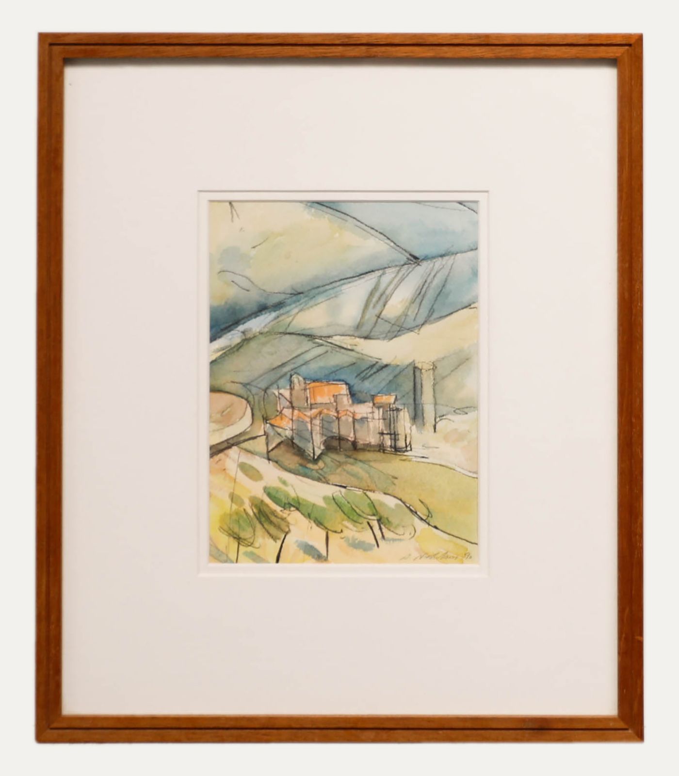 A. Nicholson Framed Contemporary Watercolour, Castello Di Santa Giuliana