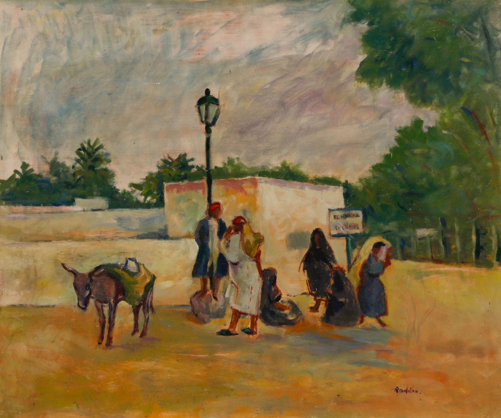 Guy Lindsay Roddon (1919 2006) 20th Century Oil, The Bus Stop