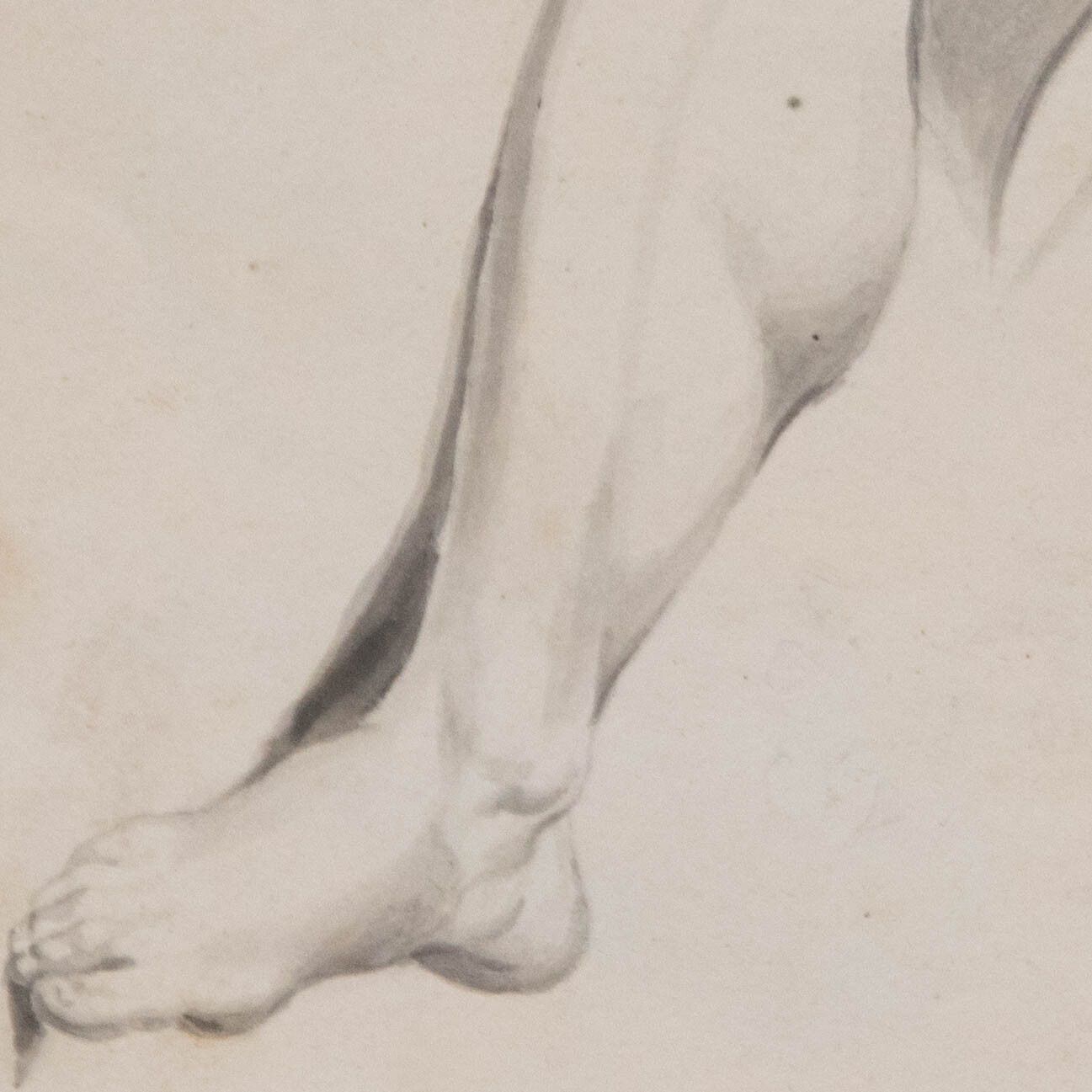 Framed 19th Century Watercolour Anatomical Study Of A Leg photo Art