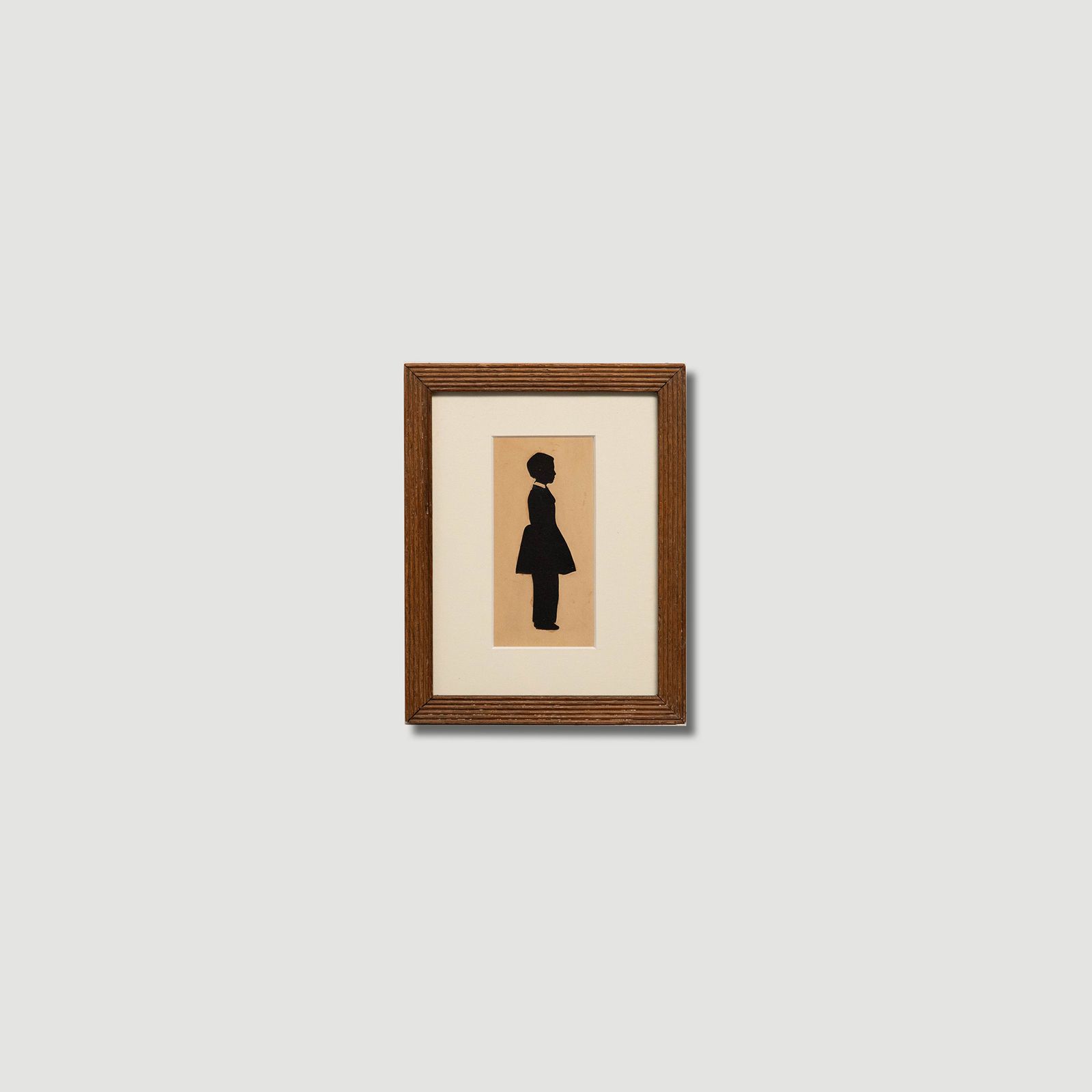 Framed 19th Century Cut Paper Silhouette Victorian Boy In Profile photo vinterior