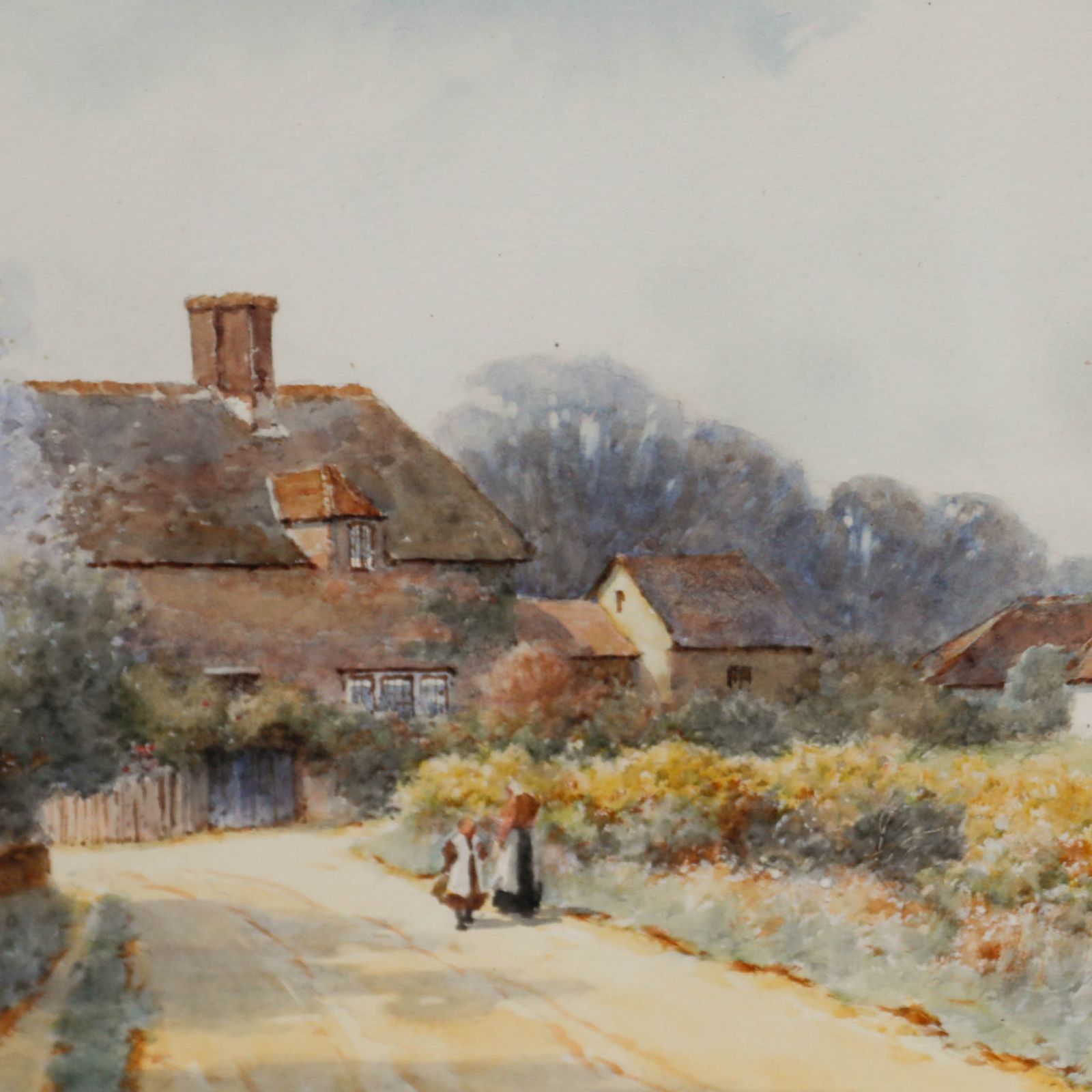 Harold M. English (1890 1953) Framed Watercolour, The Gorse Hedge, Rushwick photo Art