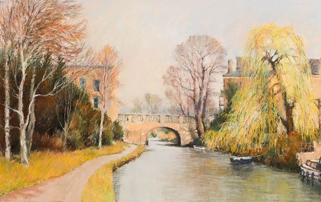 George Cutter Framed 20th Century Pastel, View Of The Kennet & Avon Canal photo furniture