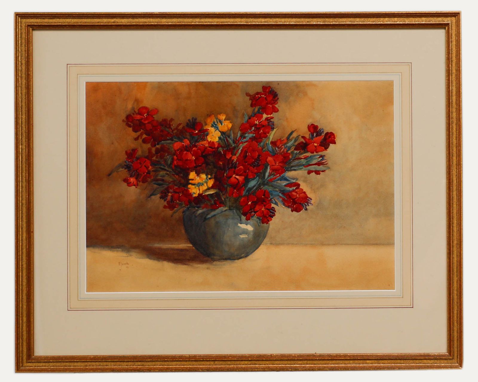 Esme Marie Josephine Jacob Framed Early 20th Century Watercolour, Wallflowers