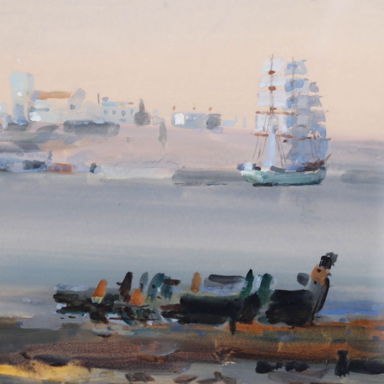 Frank Richards Rba (1863 1935) Newlyn School Watercolour, A Coastal Outlook photo Art